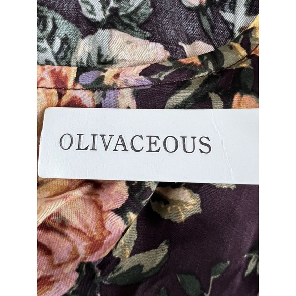 NEW Olivaceous Peplum Shirt Women's S Small Purple Floral Long Sleeve - Picture 6 of 10
